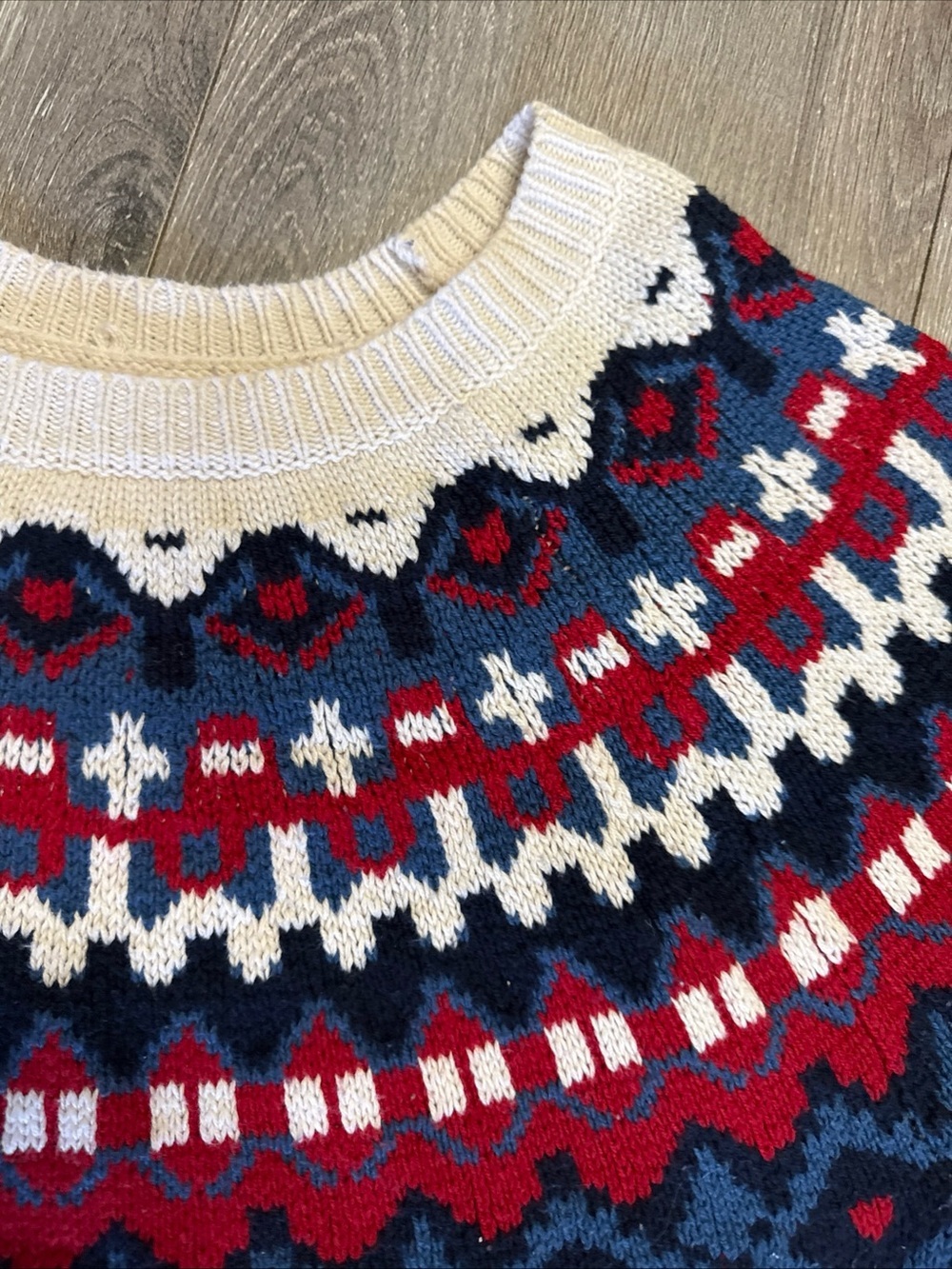Cream Chaps Fair Isle Yoke Sweater Nordic skiing - Picture 5 of 7